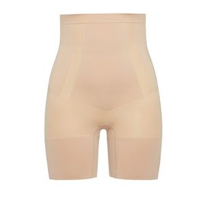 Spanx On Core High Waist Shaping Shorts Mid Thigh Slimming Nude Size Small